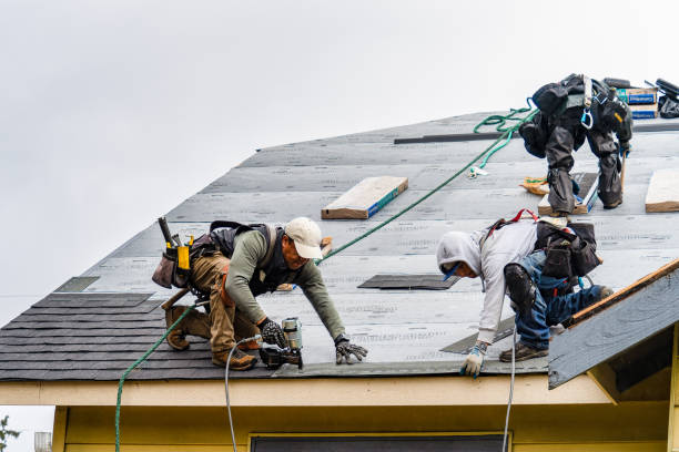 Professional Gutter Installation technician working in Saint Joe, IN